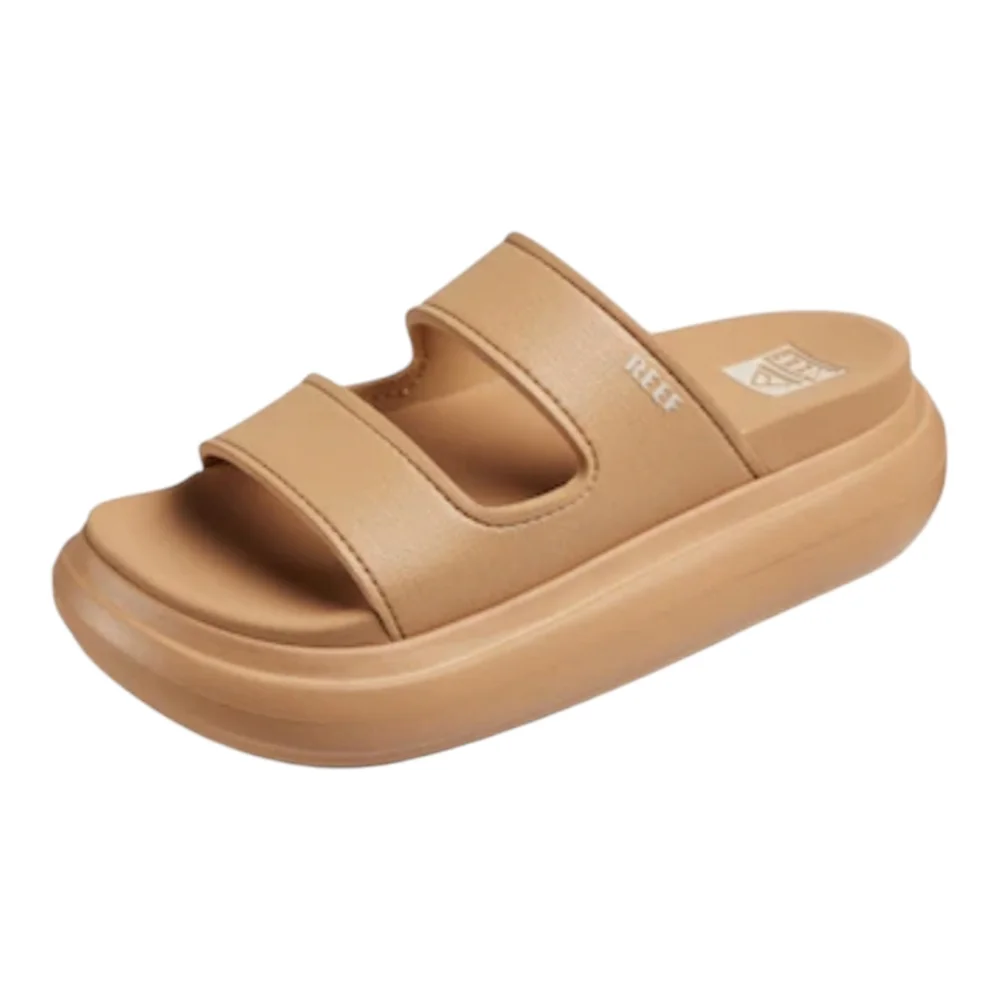 Reef Women's Tan Double-Strap Slide Sandals